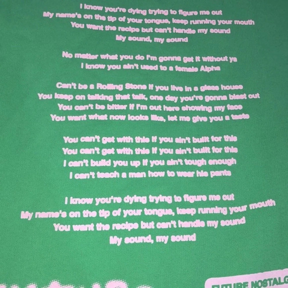 Dua Lipa Future Nostalgia tour merch green sweatshirt size medium - Picture 5 of 8